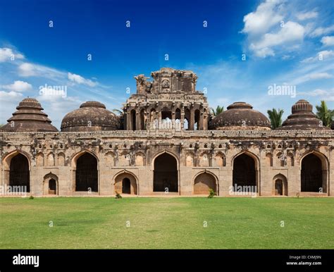 Ancient ruins of Elephant Stables, Royal Centre. Hampi, Karnataka, India Stock Photo - Alamy