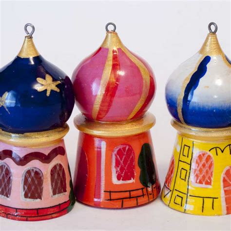 Wooden Christmas Ornaments Russian Domes - Painted Christmas Ornaments ...