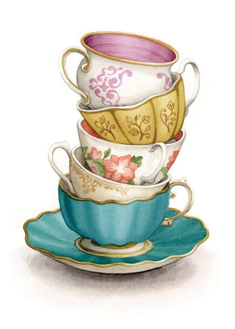 Tea-For-Five. | Kopjes kunst, Keuken kunst, Thee kunst