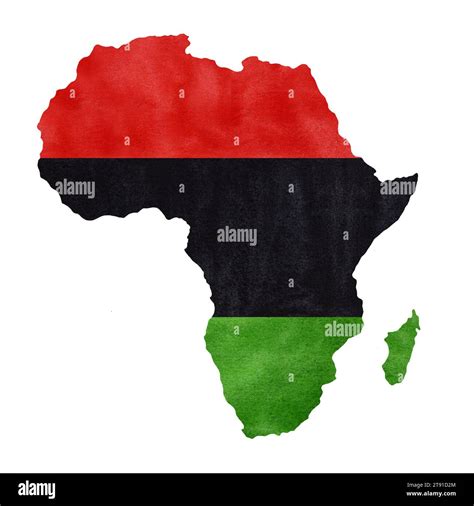 Africa outline map of the continent, flag colors black green red ...