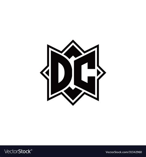 Dc monogram logo with square rotate style outline Vector Image