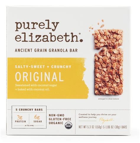 Purely Elizabeth Ancient Grain Granola Bar Original 5 count - Walmart.com - Walmart.com