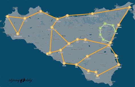 Schemat sieci kolejowej na Sycylii, Sicily train map, Sycylia, kolej, Włochy