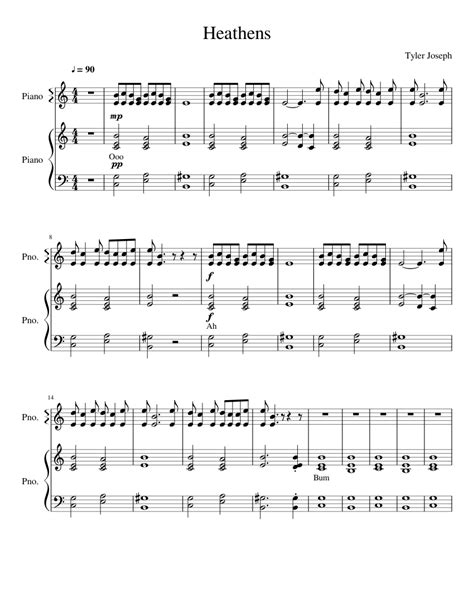 Heathens (A Cappella) Sheet music for Piano | Download free in PDF or ...