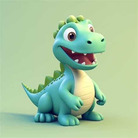 Premium AI Image | Cartoon dinosaur 3D