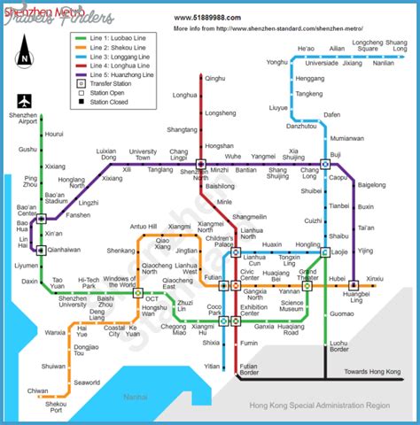 SHENZHEN METRO NETWORK MAP - TravelsFinders.Com