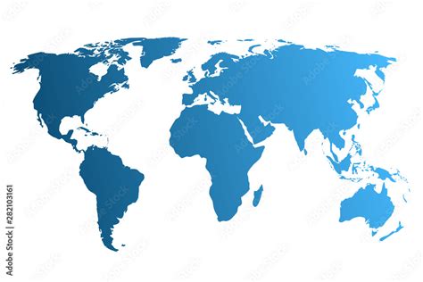 Blue World Map, continents of the planet - stock vector Stock Vector ...