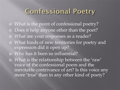 PPT - Confessional Poetry PowerPoint Presentation, free download - ID ...