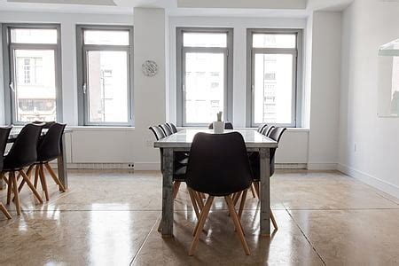 Royalty-Free photo: Rectangular white wooden dining table | PickPik