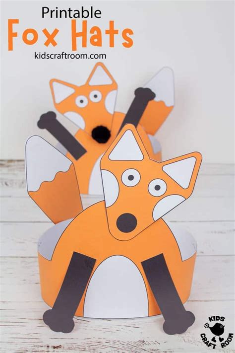 Printable Fox Hats | Fox crafts, Kids craft room, Animal crafts for kids