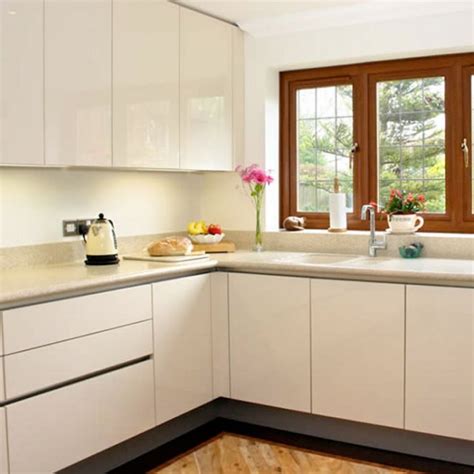 Best White Kitchen Ideas - Photos of Modern White Kitchen: White Slab Door Kitchen Cabinets