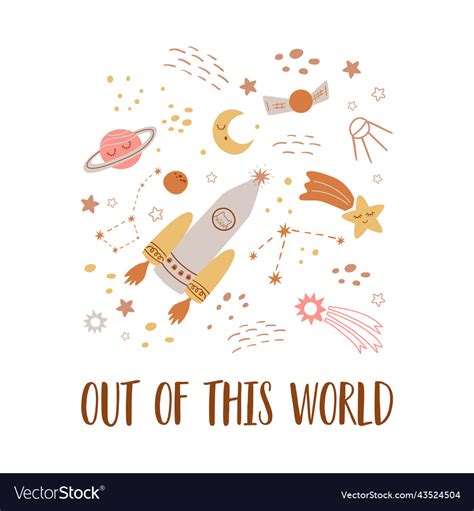 Space phrase quote out of this world baby Vector Image