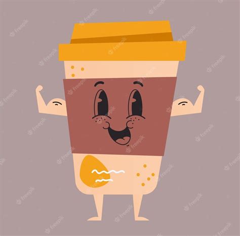 Premium Vector | Cartoon happy coffee cup character take away hot drink concept graphic design ...