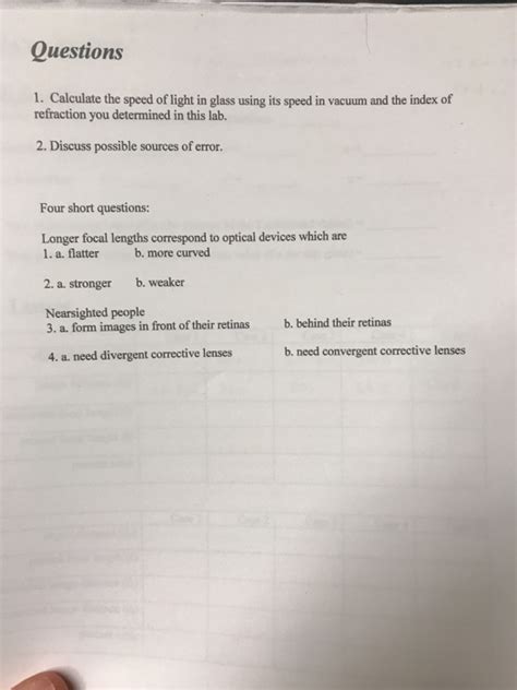 Solved Questions 1. Calculate the speed of light in glass | Chegg.com