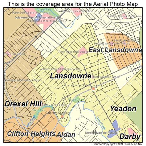 Aerial Photography Map of Lansdowne, PA Pennsylvania