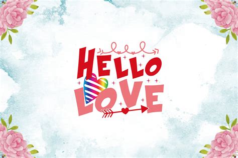 Hello Love Graphic by MightyPejes · Creative Fabrica