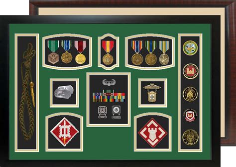 7 Medal Military Shadow Box Self Mount Display