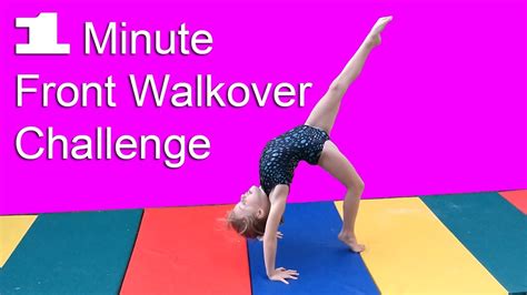 One Minute Gymnastics Challenge (Front Walkover) - YouTube