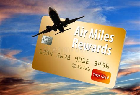 Credit Card that Rewards Users with Airline Miles and Points. Stock Illustration - Illustration ...