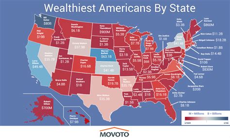 The wealthiest Americans by state | Map, Interactive map, State image