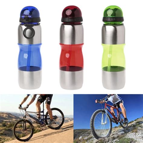 750ml Water Bottle Flip Straw Bicycle Sport Drinking Hiking Gym ...