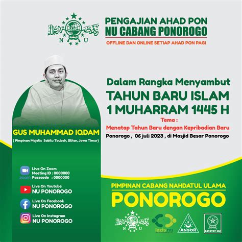 Contoh Pamflet Pengajian Nu Cdr Narasumber Gus Iqdam Gratis Download ...