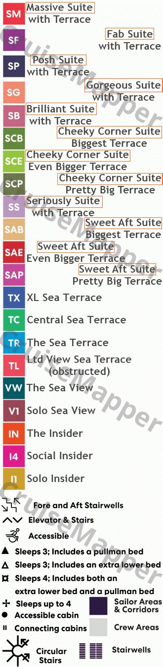 Scarlet Lady deck 5 plan | CruiseMapper