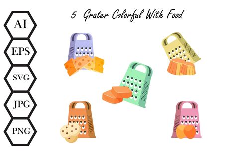 Grater Colorful with Food Graphic by stallfortune · Creative Fabrica