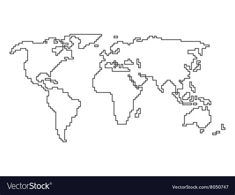 World map - angular outline Royalty Free Vector Image