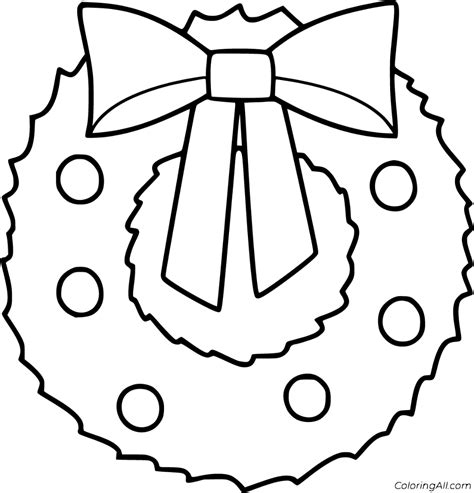38 free printable Christmas Wreath coloring pages in vector format, easy to print from any ...
