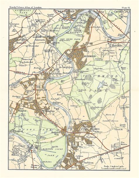 Richmond and neighbourhood antique map – Maps and Antique Prints