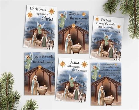 Printable Christmas Cards, Nativity Scene, Religious, Christian, Baby ...