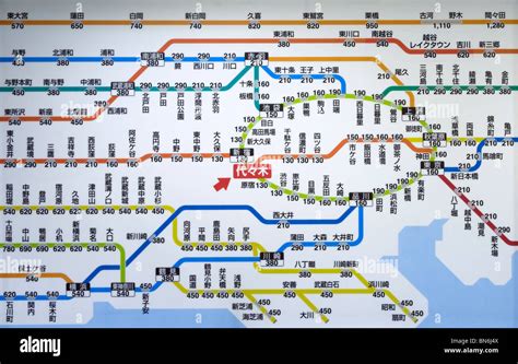 JR train map at Yoyogi station, Tokyo japan Stock Photo - Alamy