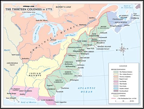 Capitals Of The 13 Colonies Map