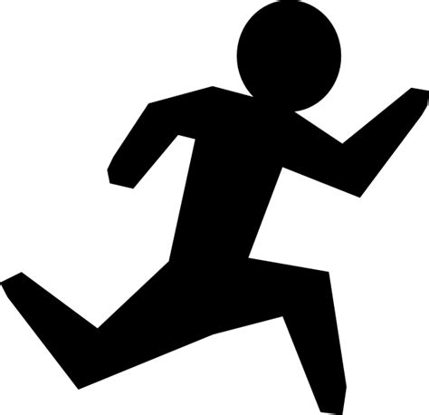 Stick Figure Running Silhouette Transparent PNG