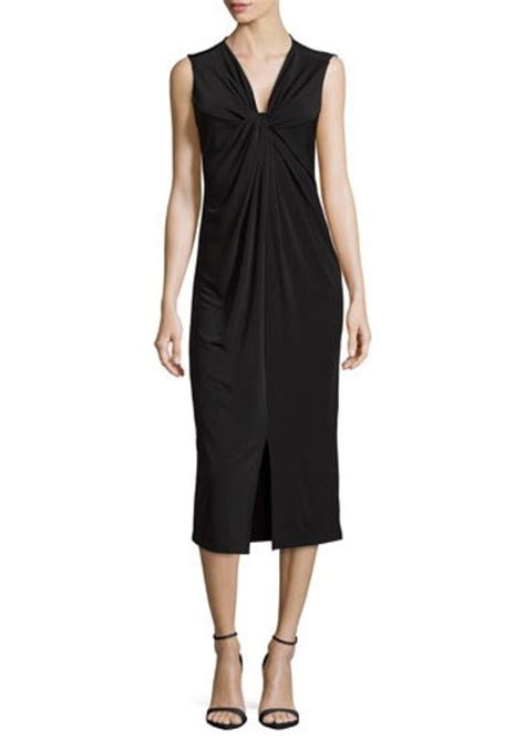 Neiman Marcus Neiman Marcus Sleeveless Knotted Midi Dress | Dresses ...