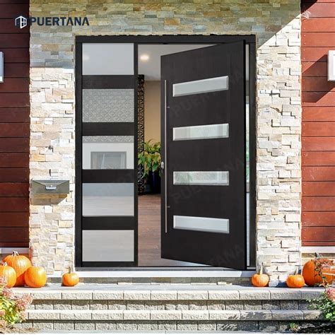 Modern Exterior Aluminium Front Door with Double Glass Design for House ...