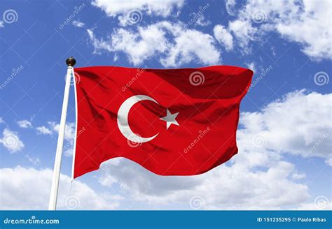 Bandera De Turquía, ‘bandera Roja Con La Luna De La Estrella ‘ Imagen ...