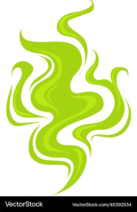 Green smoke cartoon odor stinky bad scent Vector Image