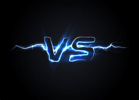 Versus VS logo. Battle headline template. Sparkling lightning design ...