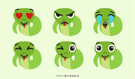 Snake Emoji Set Vector Download