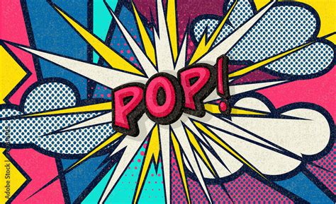 Pop! Pop art funny comic speech word. Fashionable poster and banner. Social Media Connecting ...