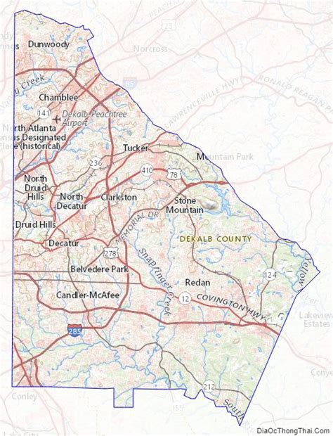 Map of DeKalb County, Georgia - Thong Thai Real