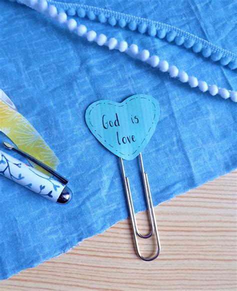 Heart Paperclip Bookmark God is love | Etsy