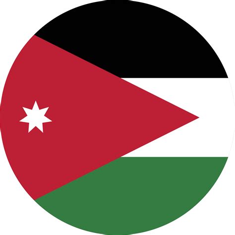 Circle flag of Jordan. 11571512 PNG