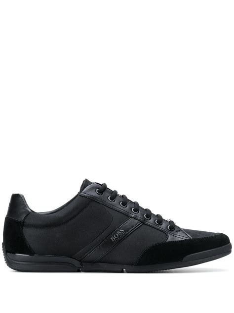 BOSS by Hugo Boss Leather Lace-up Sneakers in Black for Men - Lyst