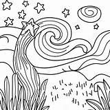 Starry Night Sky Coloring Page 43644 34503 sketch template
