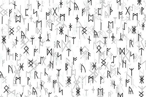 illustration line of the Rune character pattern on white background ...