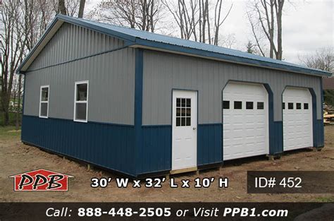 452 - Two-Tone Residential Pole Barn 30x32x10 - Pioneer Pole Buildings ...