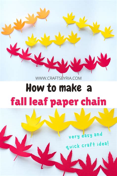 How to make a paper fall leaf chain easily? - Crafts By Ria